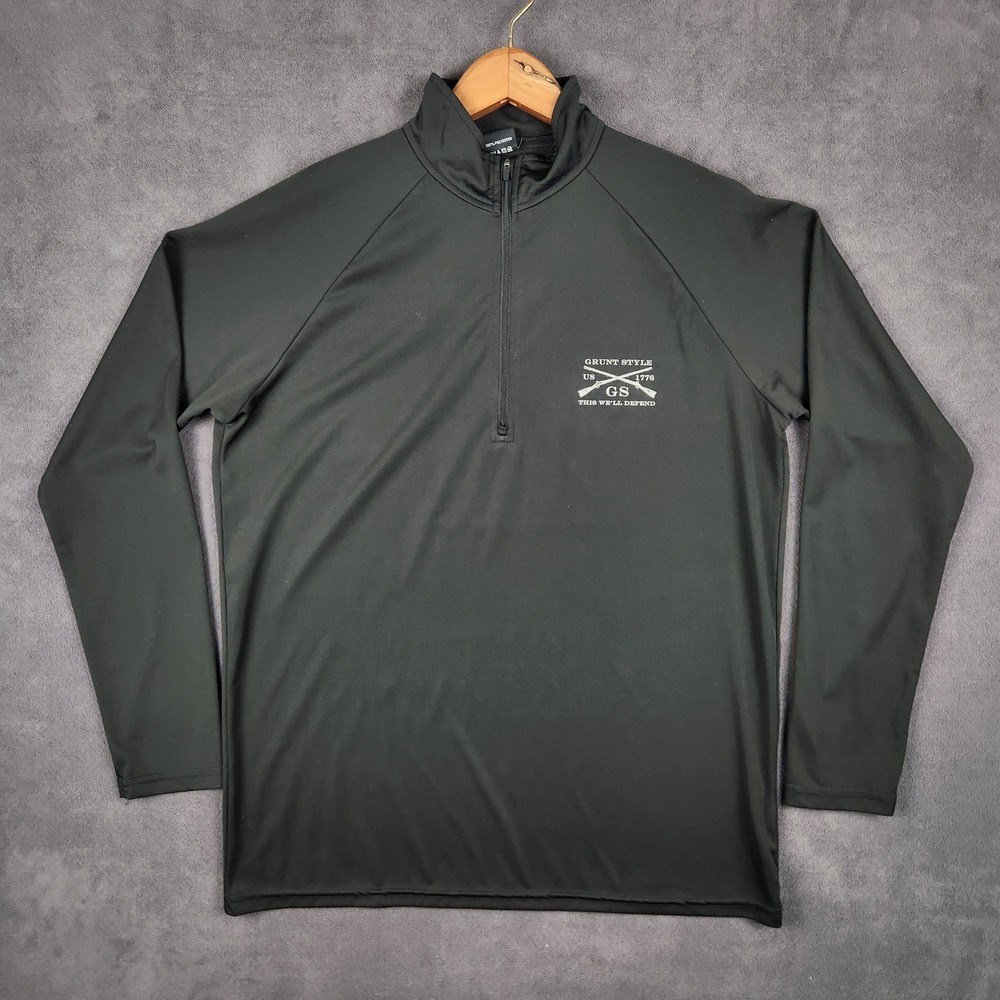 Grunt Style 1/4 Zip Jacket Mens‎ Medium Black Long Sleeve Lightweight Pullover